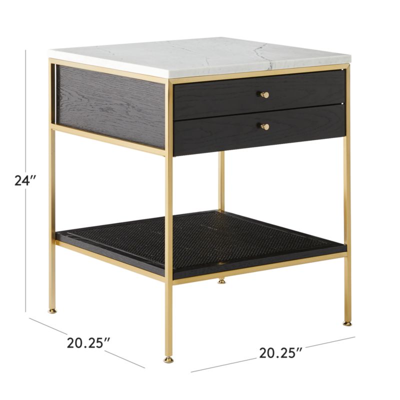 View Connoisseur 2-Drawer Black Oak Wood Nightstand with Marble Top Model 8714 by Paul McCobb - image 3 of 10