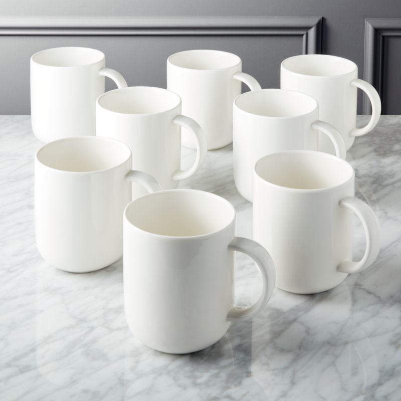 Contact White Mugs Set of 8 + Reviews CB2