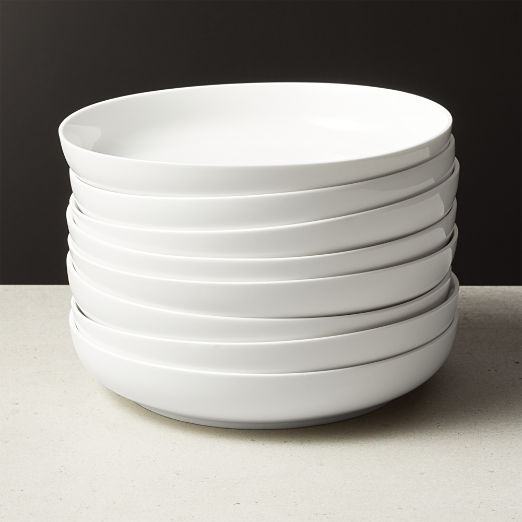 Contact White Pasta Bowls Set of 8