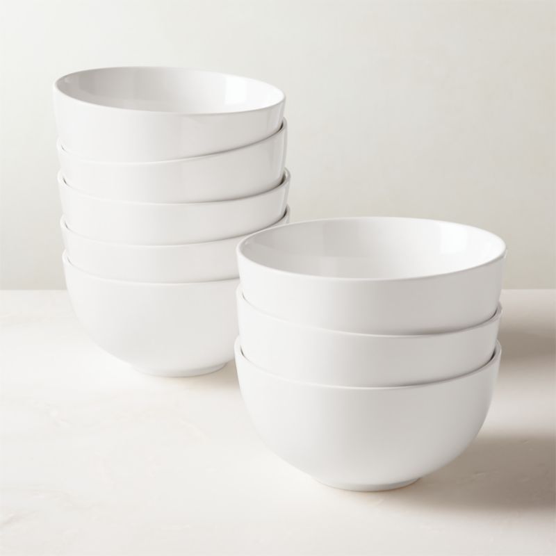 View Contact White Ceramic Soup Bowls Set of 8 details