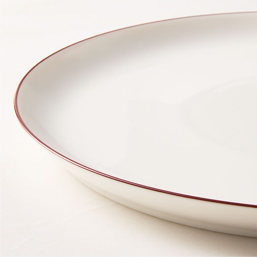 Contact 4-Piece Red Rim Ceramic Dinnerware Set