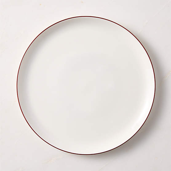 Contact Red Rim Ceramic Dinner Plate