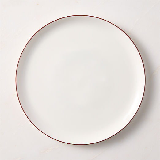 Contact Red Rim Ceramic Dinner Plate