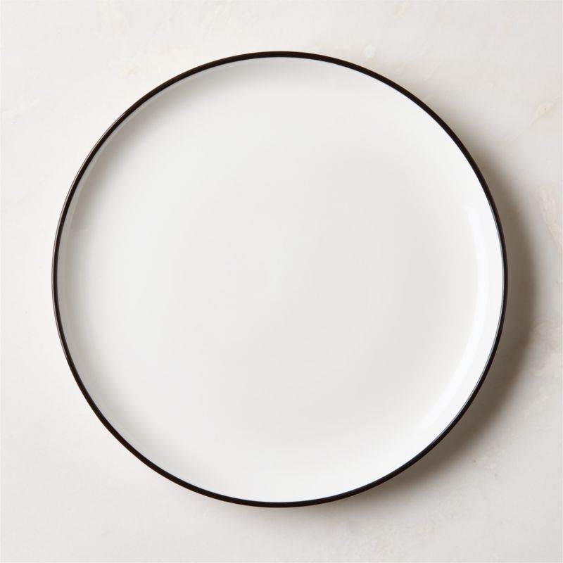 View Contact White Ceramic Dinner Plate Black Rim details