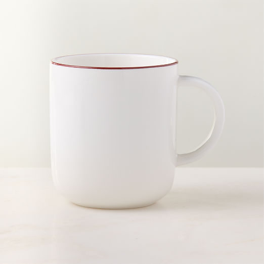 Contact Red Rim Ceramic Mug 16oz