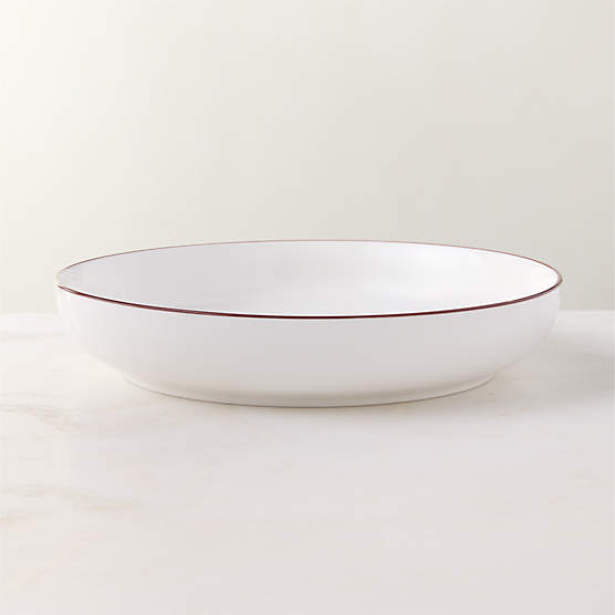 Contact Red Rim Ceramic Pasta Bowl