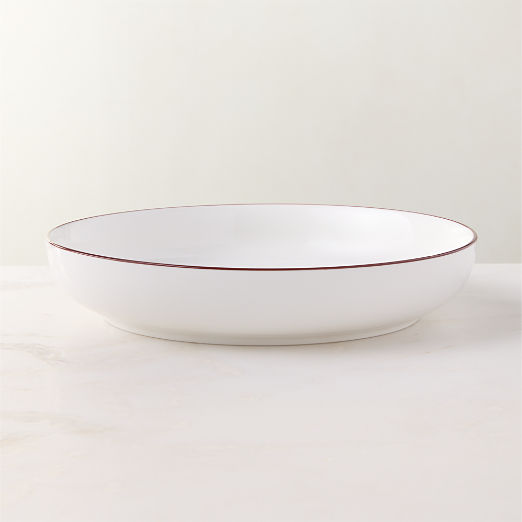 Contact Red Rim Ceramic Pasta Bowl