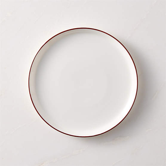 Contact Red Rim Ceramic Salad Plate