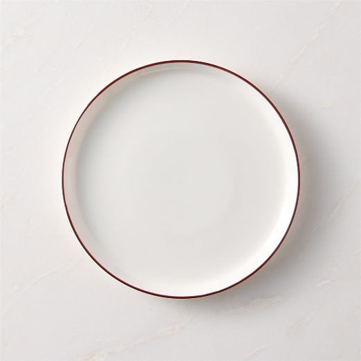 Contact Red Rim Ceramic Salad Plate