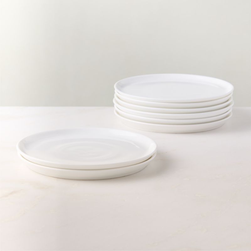 Contact White Ceramic Salad Plates Set of 8 - image 1 of 10