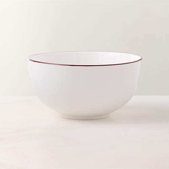 Contact Red Rim Ceramic Soup Bowl