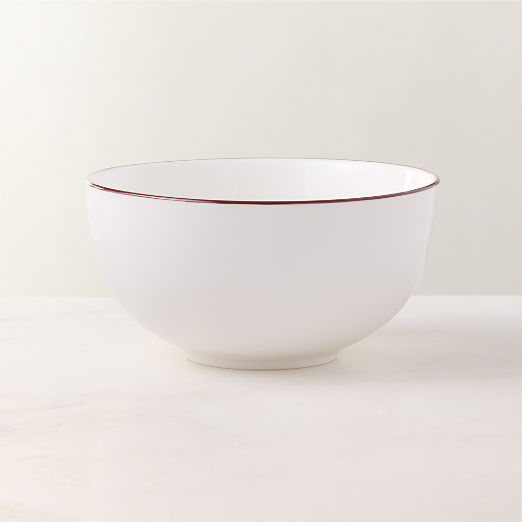 Contact Red Rim Ceramic Soup Bowl