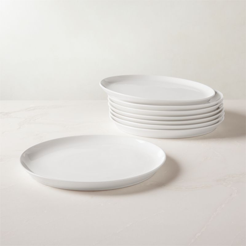 View Contact White Ceramic Dinner Plates Set of 8 details