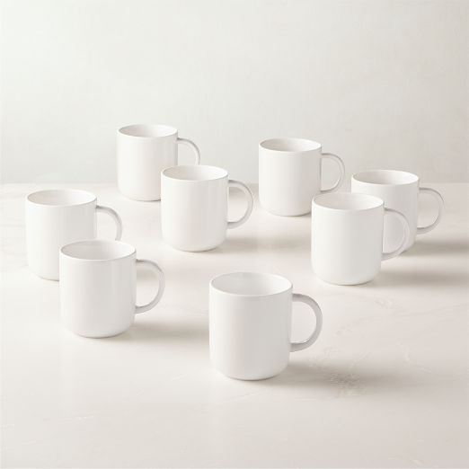 Contact White Mugs 16oz Set of 8