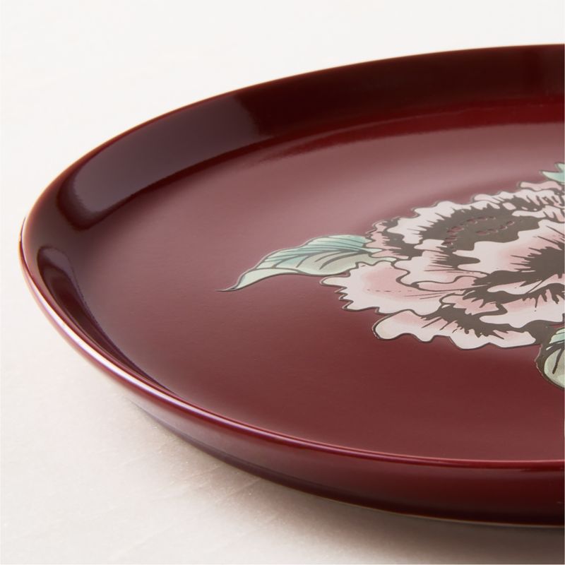 Contact Winter Peony Red Ceramic Salad Plate - image 2 of 3