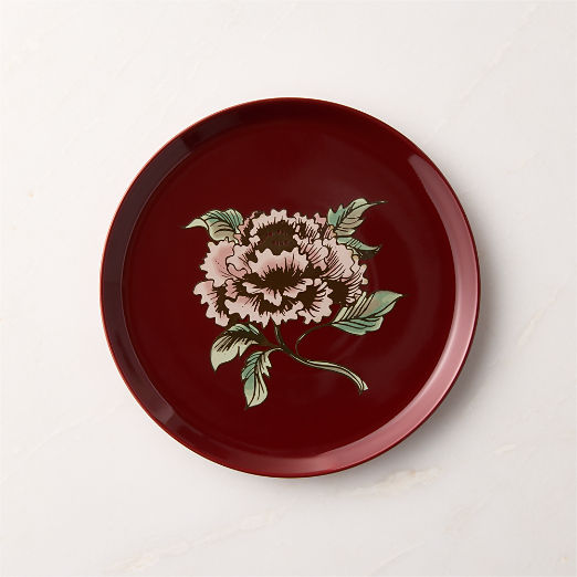 Contact Winter Peony Red Ceramic Salad Plate