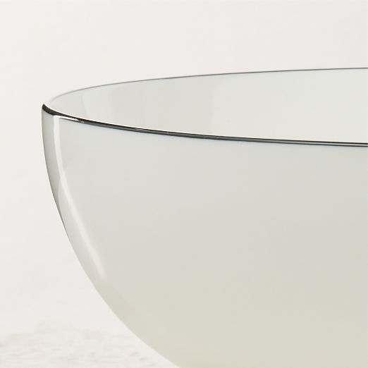 Contact White Ceramic Serving Bowl Black Rim Small