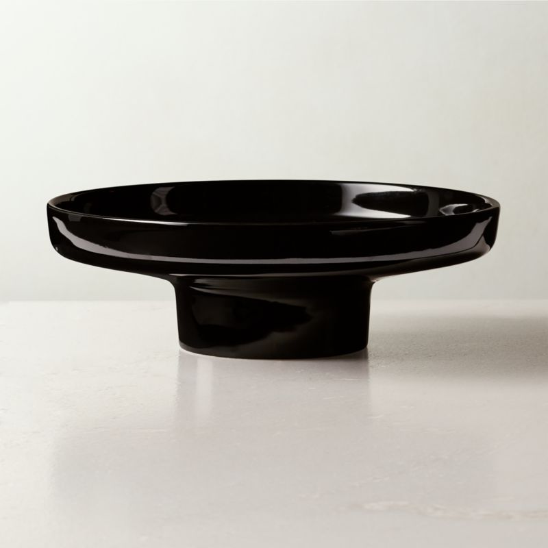 View Contempri Footed Black Serving Bowl by Paul McCobb details