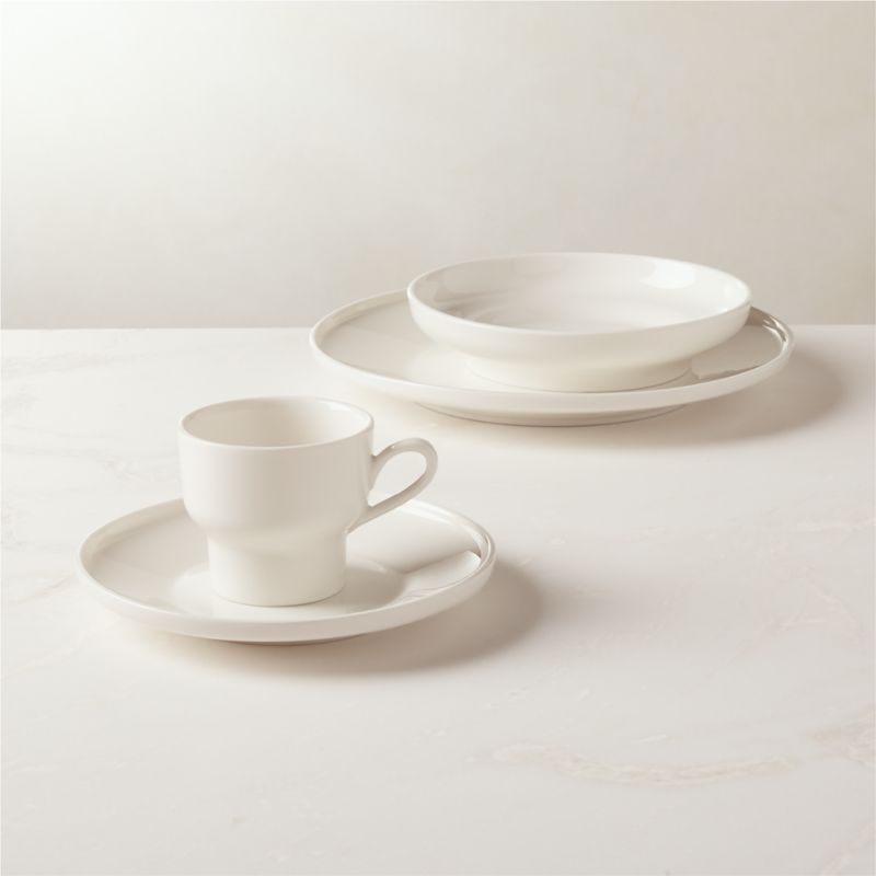 View Contempri 4-Piece White Dinnerware Set by Paul McCobb details
