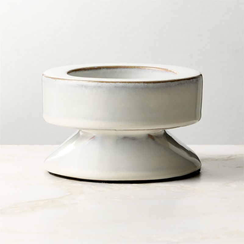 Conti White Ceramic Pillar Holder Short - image 2 of 4