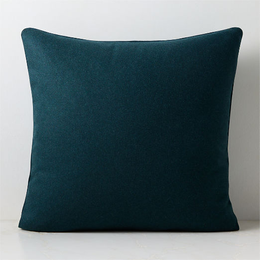 Contra Dark Teal Italian Wool Throw Pillow Cover 23"x23"