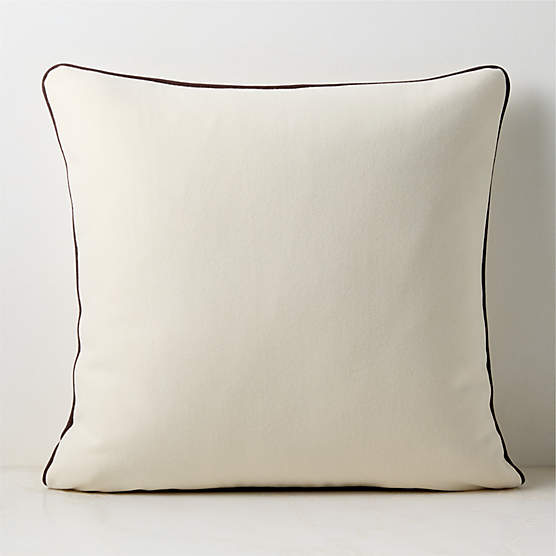Contra Off-White Italian Wool Throw Pillow with Down Alternative Insert 23"x23"