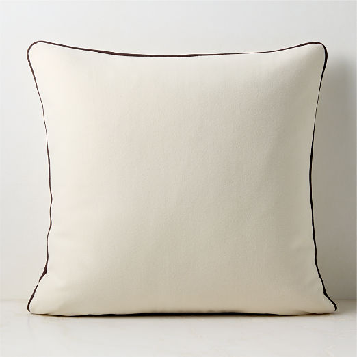 Contra Off-White Italian Wool Throw Pillow with Down Alternative Insert 23"x23"