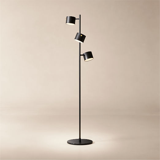 Convene Articulating Black Metal Trio Floor Lamp