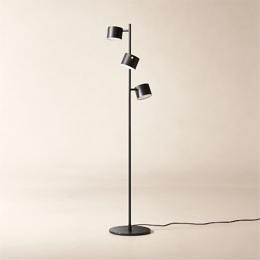 Convene Articulating Black Metal Trio Floor Lamp