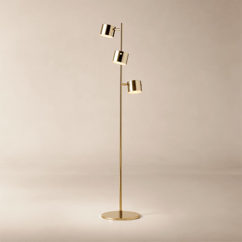 Convene Articulating Champagne Metal Trio Floor Lamp - image 0 of 3