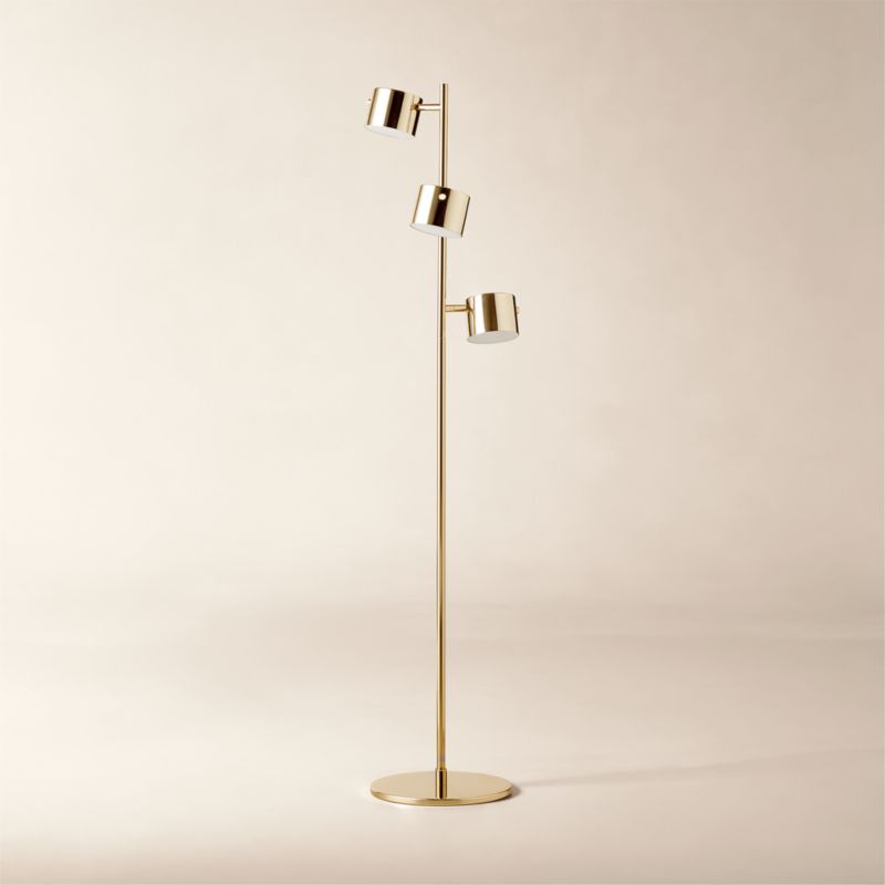 Convene Articulating Champagne Metal Trio Floor Lamp - image 1 of 3