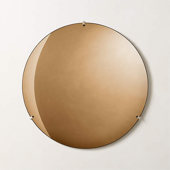 Vidro Convex Smoked Round Wall Mirror 32"