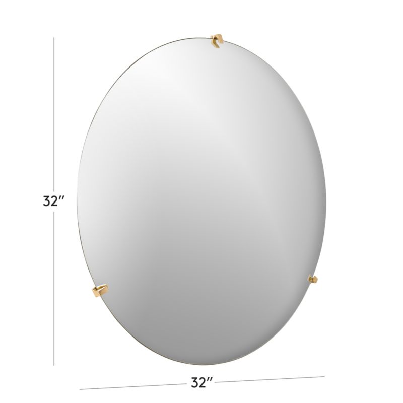 View Vidro Convex Brass Round Wall Mirror 32" - image 3 of 6