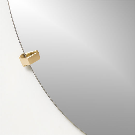 Vidro Convex Brass Round Wall Mirror 32"