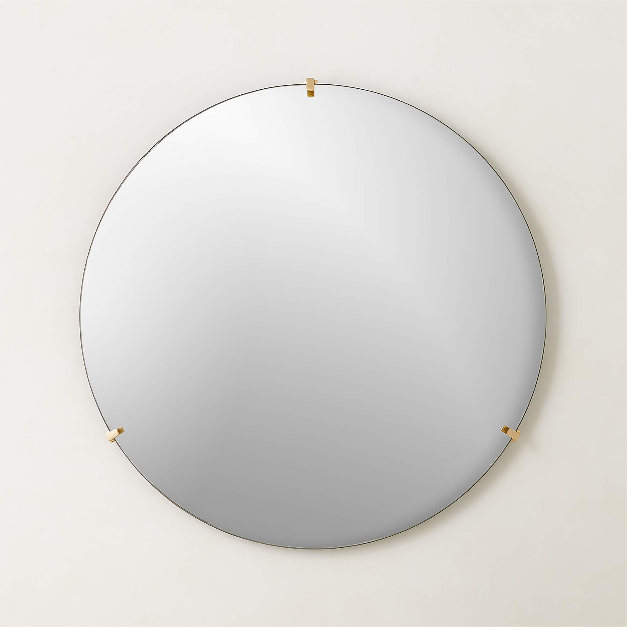 Convex Modern Round Gold Wall Mirror 48