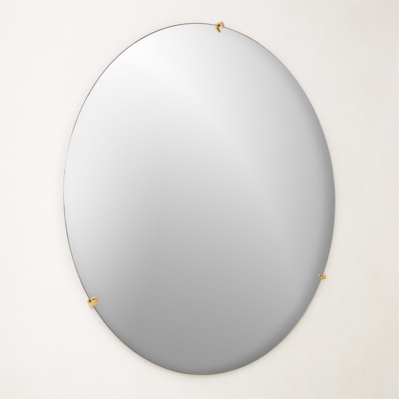 Convex Modern Round Gold Wall Mirror 48