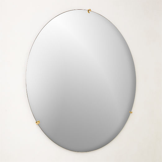 Vidro Convex Brass Round Wall Mirror 48"