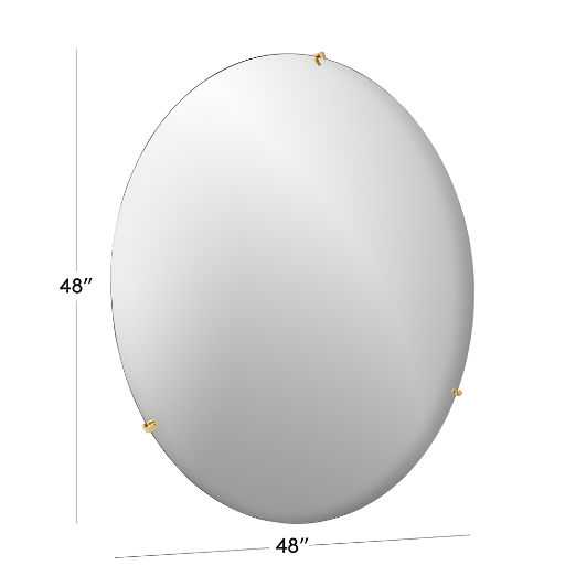 Vidro Convex Brass Round Wall Mirror 48"