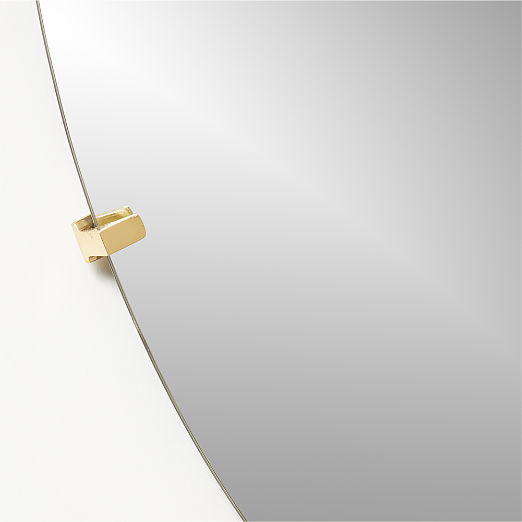 Vidro Convex Brass Round Wall Mirror 48"