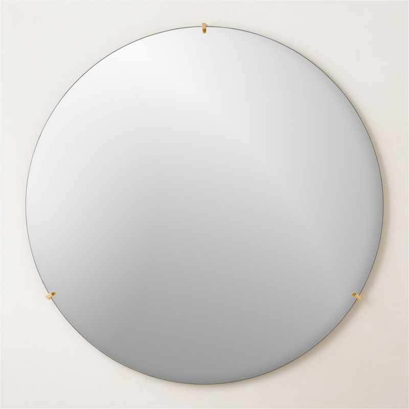 Vidro Convex Brass Round Wall Mirror 48" - image 0 of 9