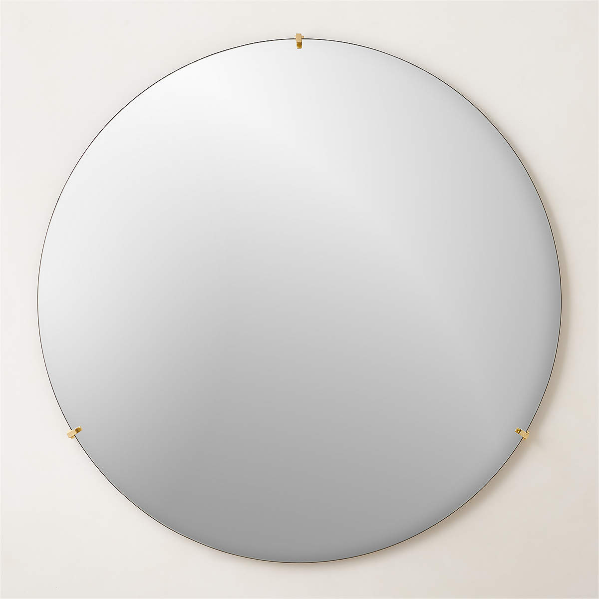 Convex Modern Round Gold Wall Mirror 48" + Reviews CB2