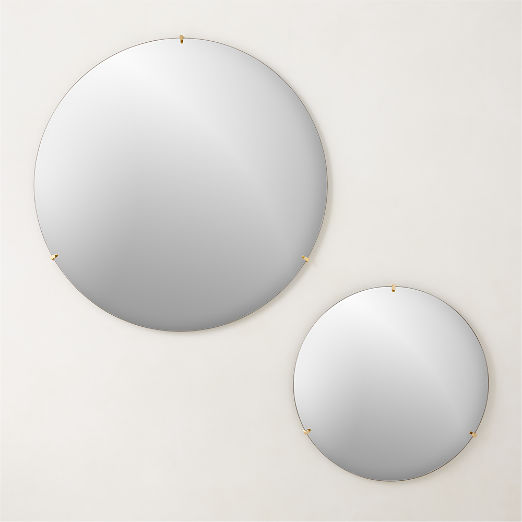 Vidro Convex Brass Round Wall Mirror 48"