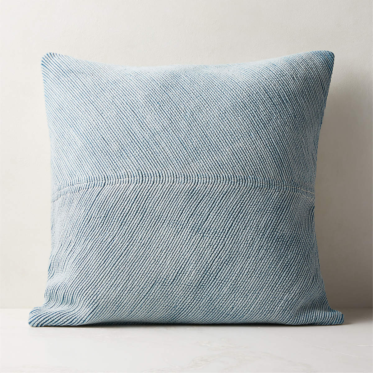 Convey Denim Blue Modern Throw Pillow With FeatherDown Insert 23" CB2