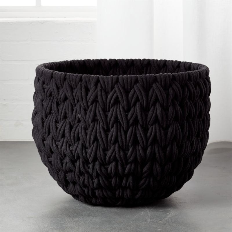 View Conway Round Black Cotton Storage Basket Large details