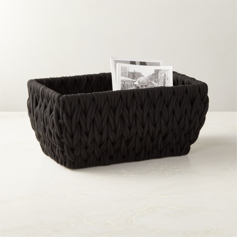 Conway Rectangular Black Cotton Storage Basket Small - image 2 of 10