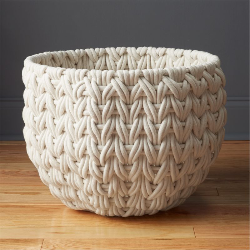 View Conway Round White Cotton Storage Basket Large details