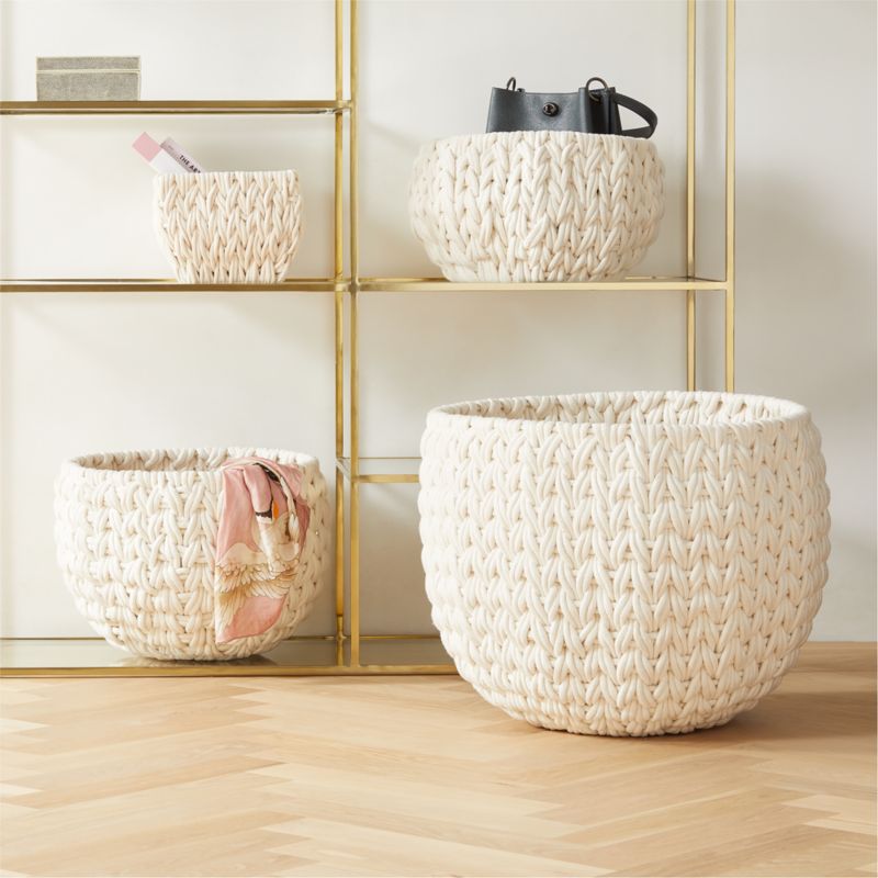 Conway Round White Cotton Storage Basket Large + Reviews