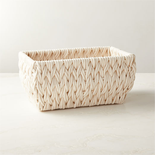 White Storage Baskets CB2