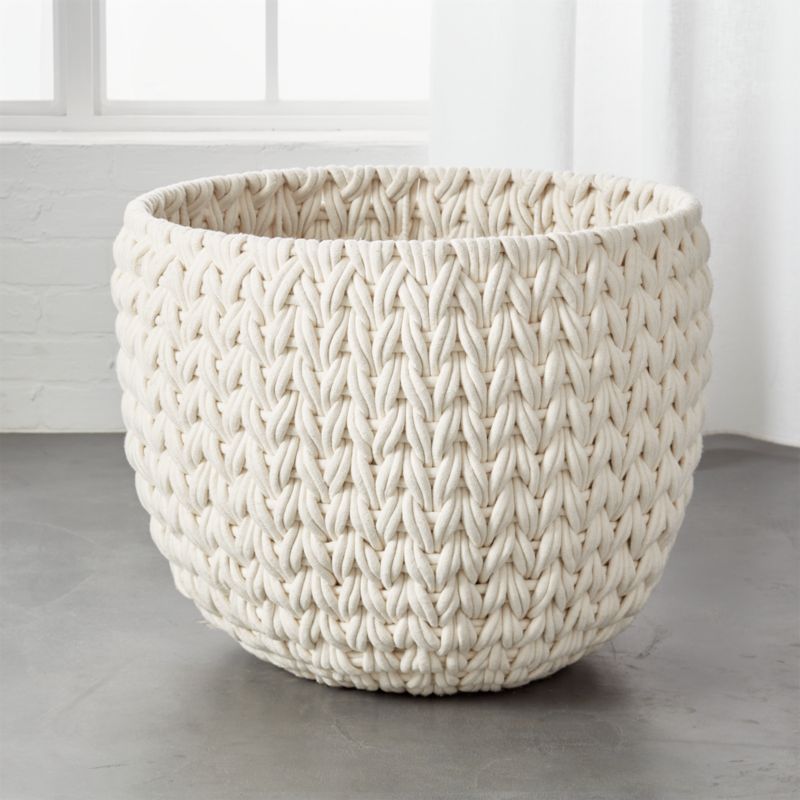 Viewing product image Conway Round White Cotton Storage Basket XL - image 1 of 1