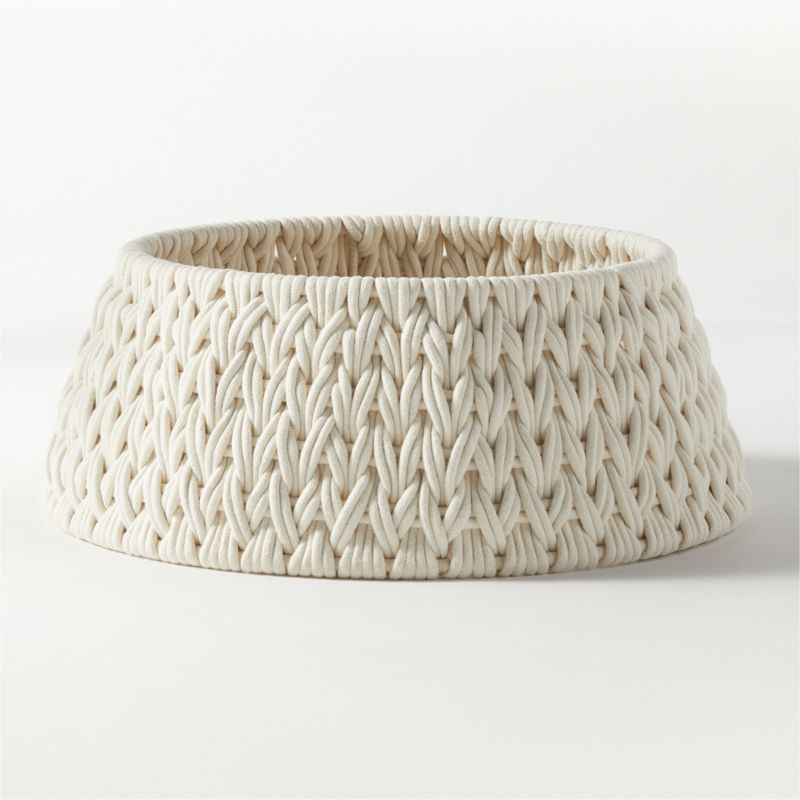 Conway White Woven Christmas Tree Collar - image 4 of 5